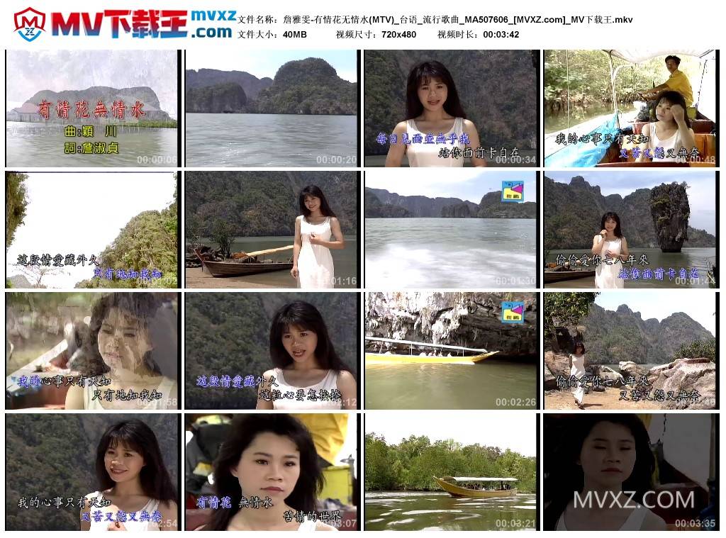 詹雅雯-有情花无情水(MTV)_台语_流行歌曲_MA507606